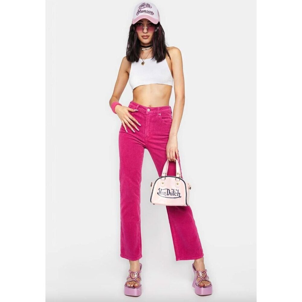 Rolla's Original Straight Magenta Corduroy Pants Womens Size 25